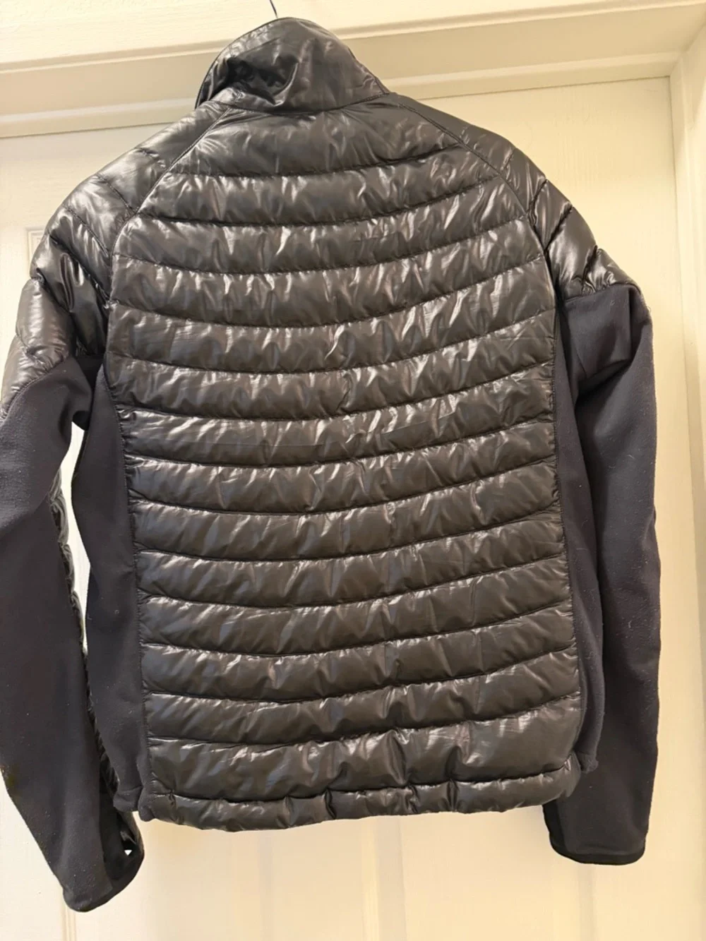 Descente Black Puffer Jacket with Yellow Zip Accents - Picture 3 of 12